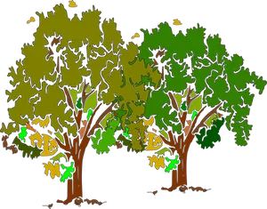 Cartoon Forest Trees Illustration