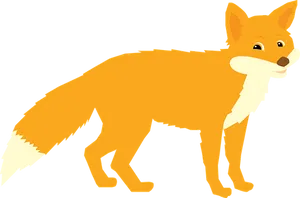 Cartoon Fox Standing Profile PNG image