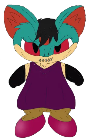 Cartoon_ Fox_with_ Lip_ Piercing PNG image