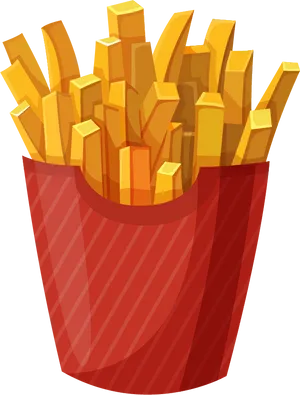 Cartoon French Fries Illustration PNG image