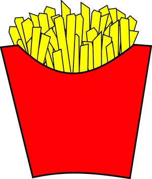 Cartoon French Friesin Red Container PNG image