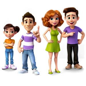 Cartoon Friends Group Png 05212024 PNG image