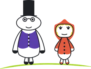 Cartoon Friends Night Background
