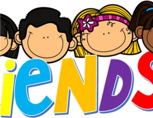 Cartoon Friends Together PNG image