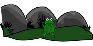Cartoon Frog Nighttime Scene