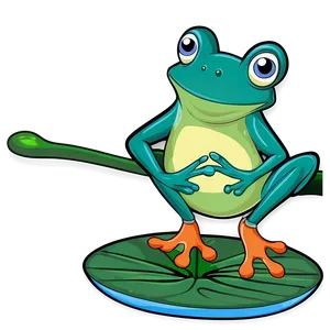 Cartoon Frog On Lily Pad Png 06272024 PNG image