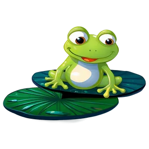 Cartoon Frog On Lily Pad Png 53 PNG image