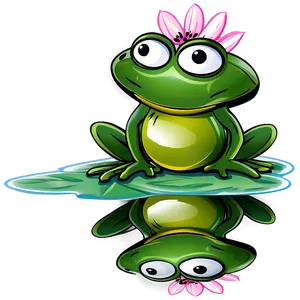 Cartoon Frog On Lily Pad Png 83 PNG image