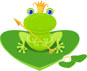 Cartoon Frog Princeon Lily Pad