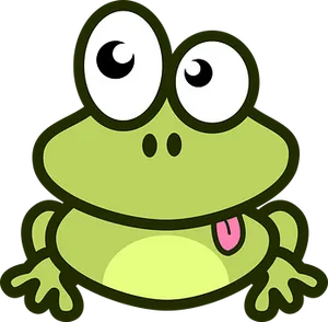 Cartoon Frog Sitting Black Background