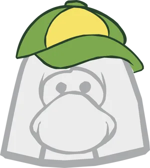 Cartoon Frog Under Green Hat PNG image