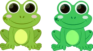 Cartoon Frogs Sideby Side PNG image