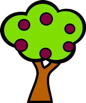 Cartoon Fruit Tree Graphic