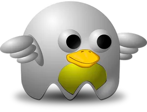 Cartoon Ghost Bird Graphic