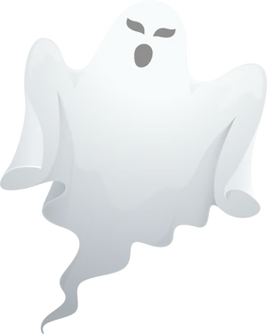 Cartoon Ghost Floating Graphic PNG image
