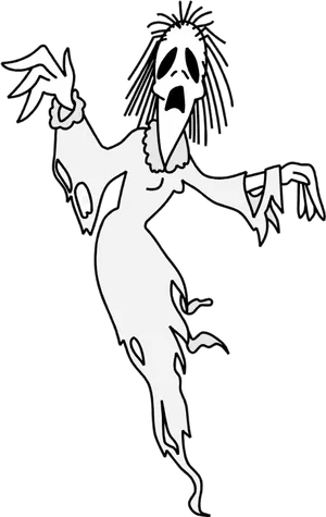Cartoon Ghost Screaming PNG image