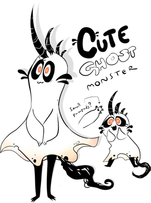Cartoon Ghosts Surprised Expression PNG image