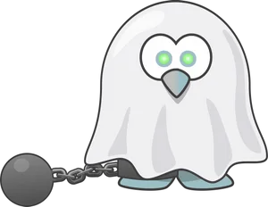 Cartoon Ghostwith Balland Chain PNG image