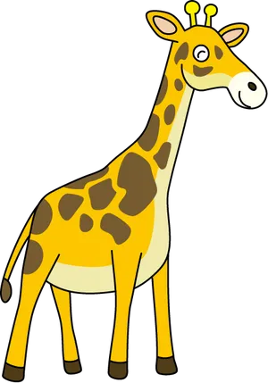 Cartoon Giraffe Black Background