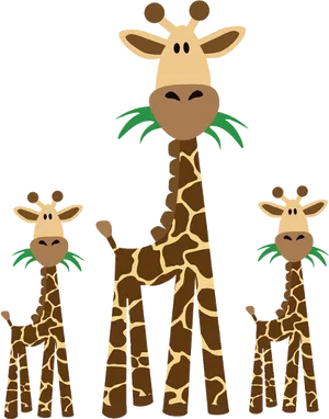 Cartoon Giraffe Family