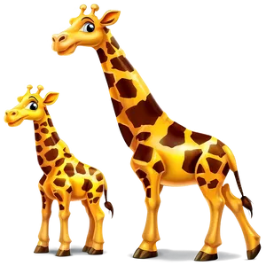 Cartoon Giraffe Family PNG 35