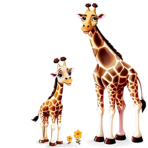 Cartoon Giraffe Family PNG 64