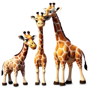 Cartoon Giraffe Family Png Agi39 PNG image