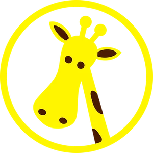 Cartoon Giraffe Icon Yellow Background