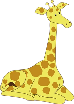 Cartoon Giraffe Resting PNG image