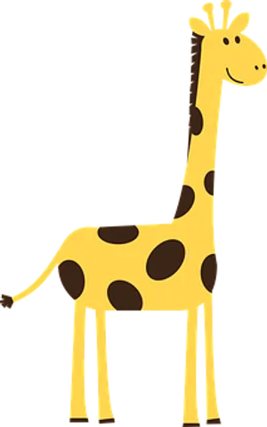 Cartoon Giraffe Standing Black Background PNG image