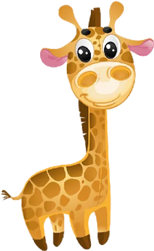 Cartoon Giraffe Standing Black Background