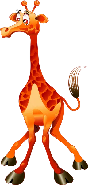 Cartoon Giraffe Standing PNG image