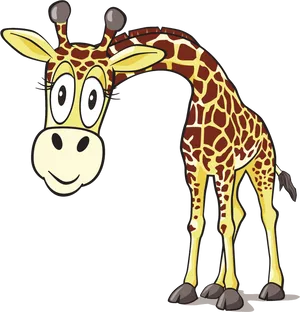 Cartoon Giraffe Standing Smile