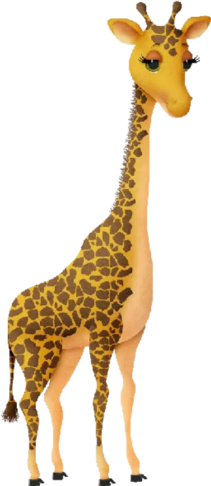Cartoon Giraffe Standing Tall