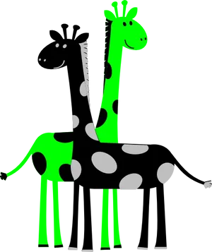 Cartoon Giraffeon Black Background