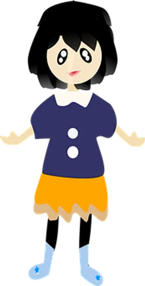 Cartoon Girl Character Vector