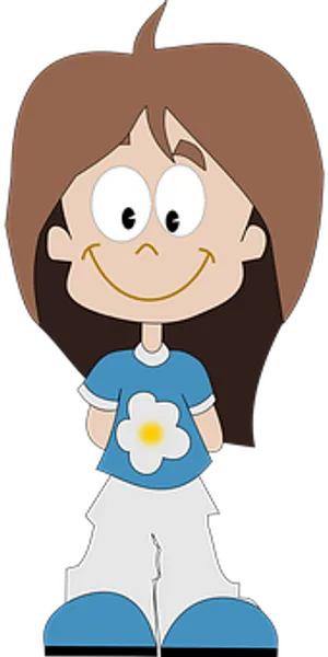 Cartoon Girl Flower Shirt