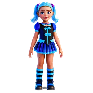 Cartoon Girl In A Halloween Costume PNG 06132024 PNG