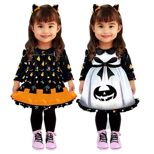 Cartoon Girl In A Halloween Costume PNG 06132024 PNG