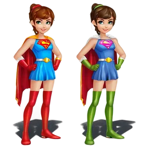 Cartoon Girl In A Superhero Costume PNG 06132024 PNG