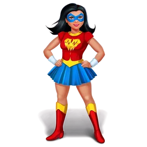 Cartoon Girl In A Superhero Costume PNG Bfu PNG