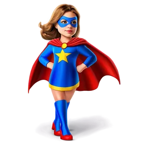 Cartoon Girl In A Superhero Costume PNG Joh2 PNG