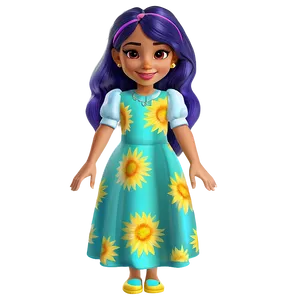 Cartoon Girl In Dress PNG 62