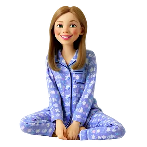 Cartoon Girl In Pajamas PNG Eha PNG