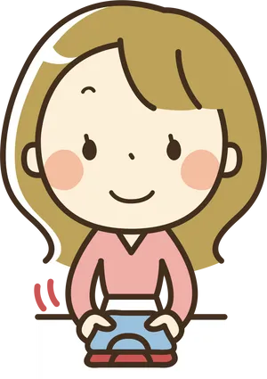 Cartoon Girl Ironing Clothes.png PNG image