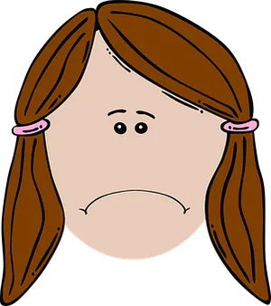 Cartoon Girl Sad Face