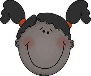 Cartoon Girl Smiling Face