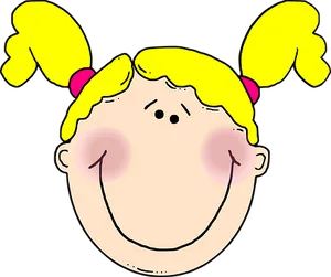 Cartoon Girl Smiling Face