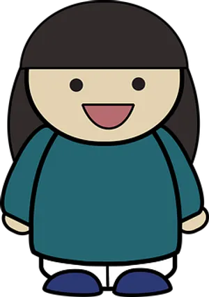 Cartoon Girl Smiling Vector