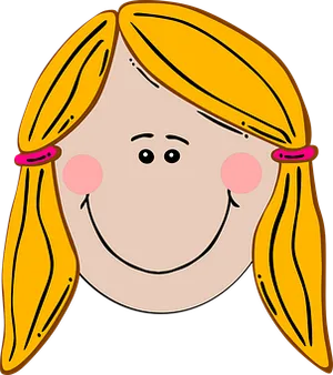 Cartoon Girl Smiling Vector